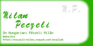 milan peczeli business card